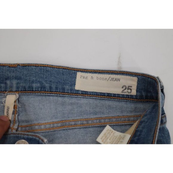 Rag & bone women's 25 W28 skinny jean in evertone cotton blend destroyed ripped - Picture 10 of 10